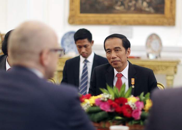 Vidar Helgesen meets Joko Widodo, the president of Indonesia