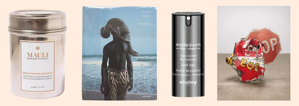 Mauli Himalayan Healing Salts, £42, spacenk.com; Flamboya, Vivaine Sassen (signed edition), £1000, clairederouenbooks.com; Sisleyum for Men anti-ageing moisturiser, £165, sisley.com; Tate membership for two, £110, membership.tate.org.uk (Image: Robert Rauschenberg Foundation, New York, Stop Side Early Winter Glut, 1987, MOMA, New York. Gift of Robert Rauschenberg Foundation and Marie-Josee and Henry R.Kravis, © Robert Rauschenberg Foundation, New York)