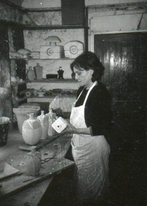 Joanna Wason in Bernard Leach’s Cornwall workshop, c1997
