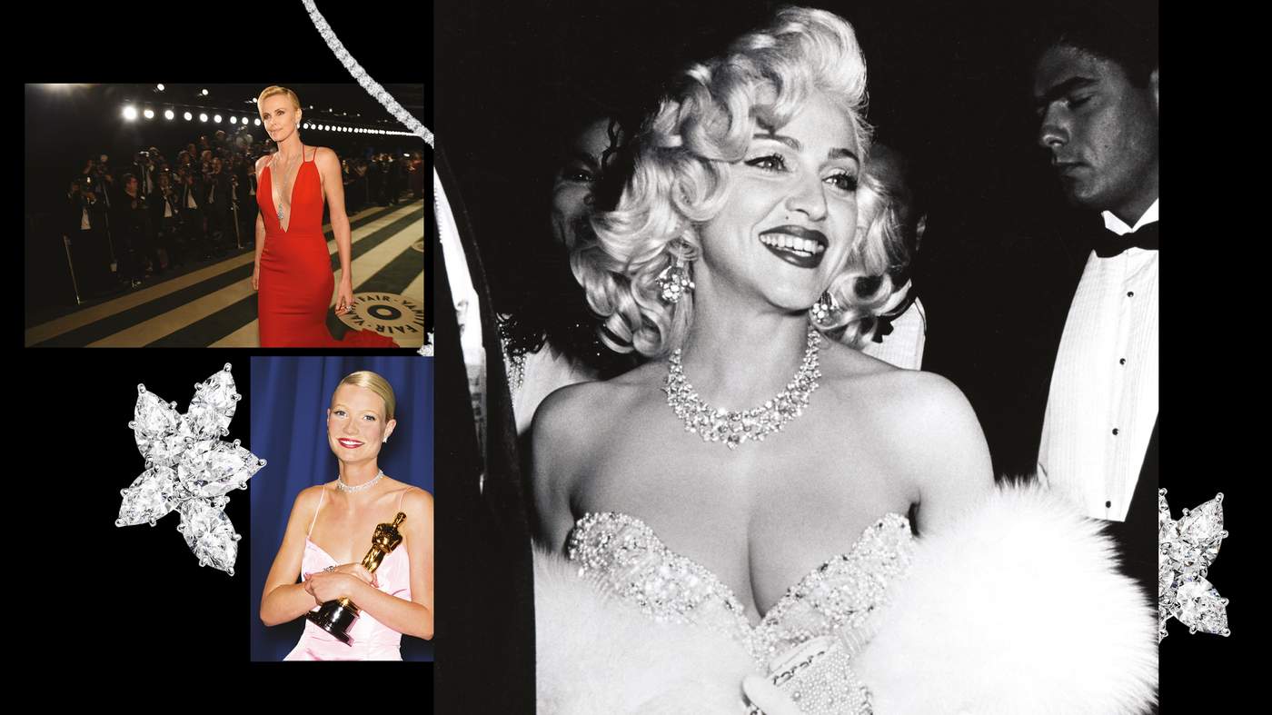 Madonna wears $20m of Harry Winston to the 1991 Oscars. Getty