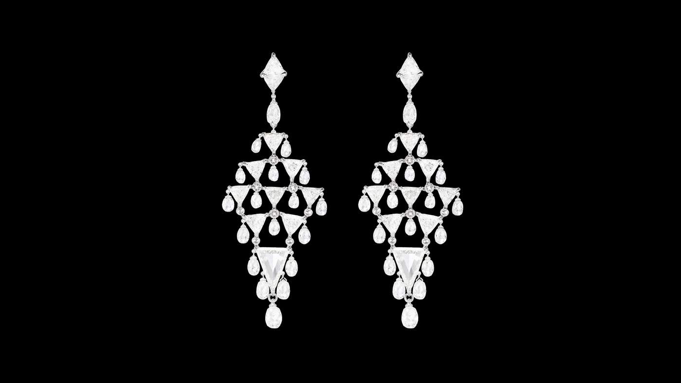 Chopard Red Carpet collection white gold and 20 carat briolette earrings with 17 carat diamonds
