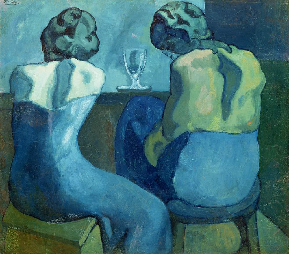 Two Women at a Bar (oil on canvas) by Pablo Picasso, 1902. Artwork: ©Succession Picasso\/DACS, London 2017. Photo: Bridgeman Images