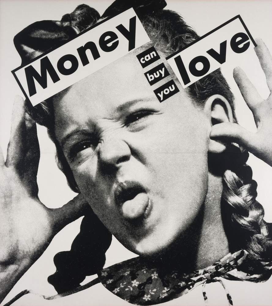 Untitled (Money Can Buy you Love), 1985 by Barbara Kruger (b.1945). Private Collection, ©Barbara Kruger. Courtesy of Mary Boone Gallery, New York. Photo: Bridgeman Images
