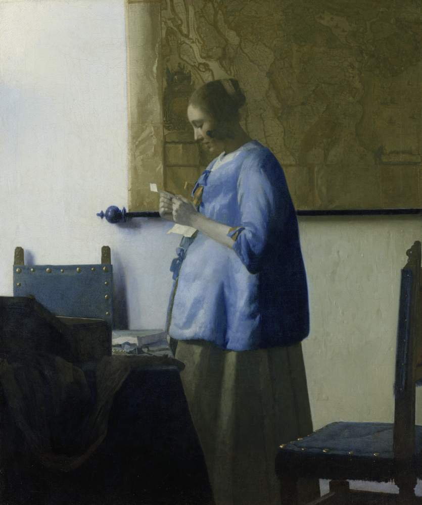 Woman Reading a Letter by Johannes Vermeer, c1663. Collection Rijksmuseum