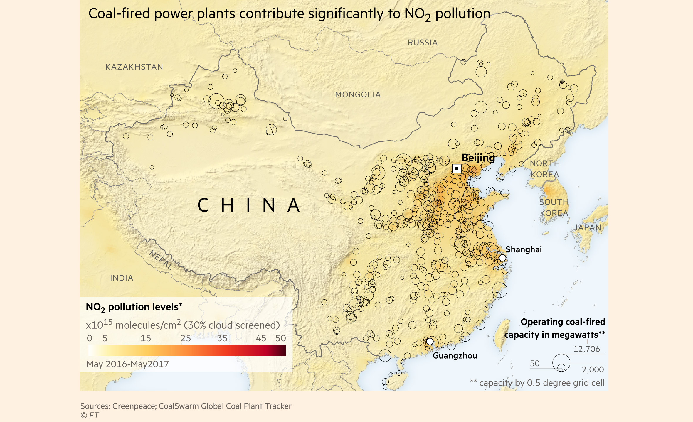 Coal-fired power plants contribute significantly to NO<sub>2</sub> pollution 