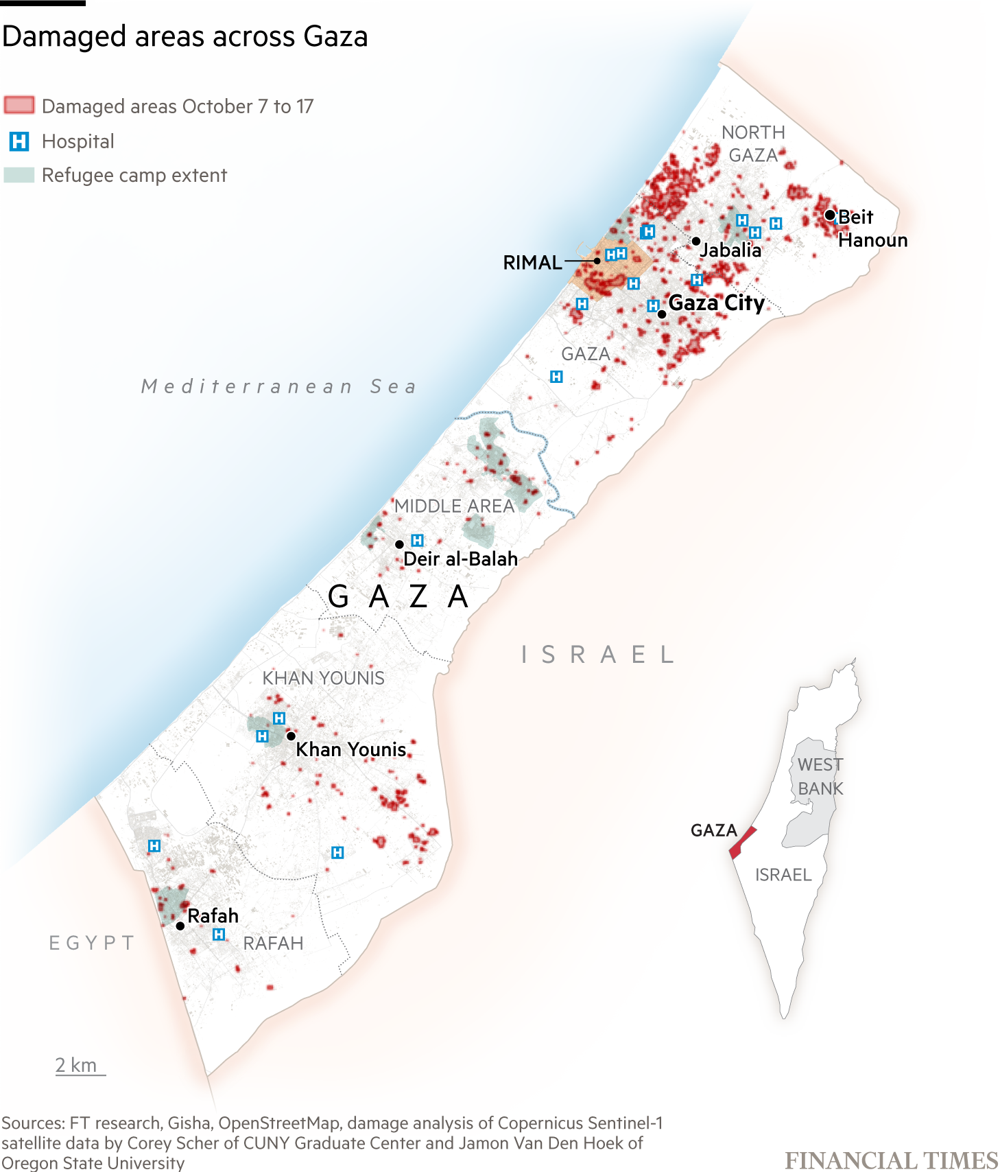 How Israeli air strikes destroyed a busy neighbourhood in Gaza