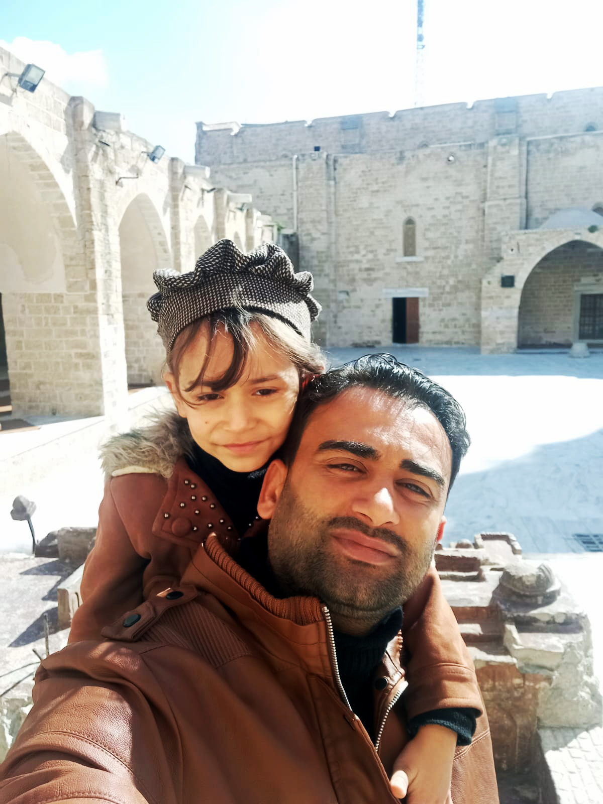 Mobile phone image of Ramy and one of his daughters before the October 7 attacks