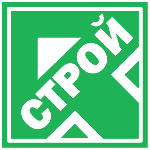 A green 'R' with cryllic letters inside, reading 'R-Stroy'