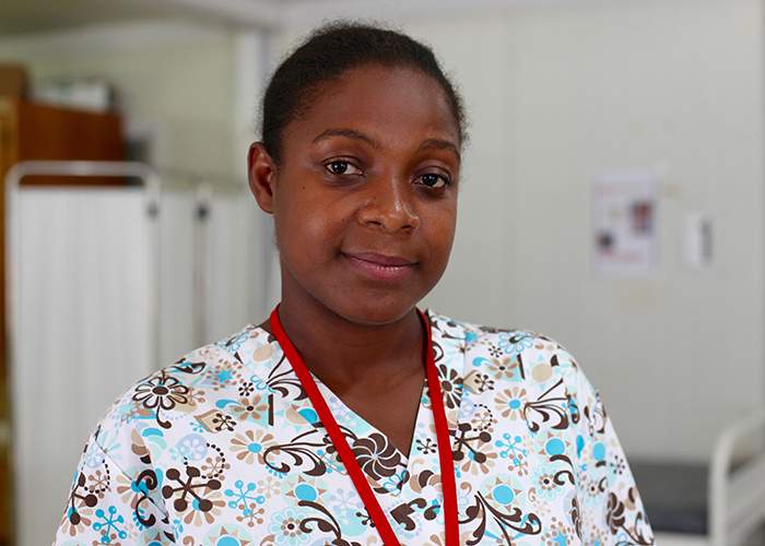 Esther Jeanty, a midwife at the clinic