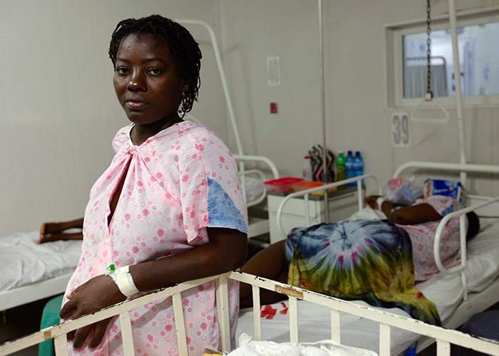 Guerline Antenor, 32, who gave birth to the twins by caesarean after her labour halted
