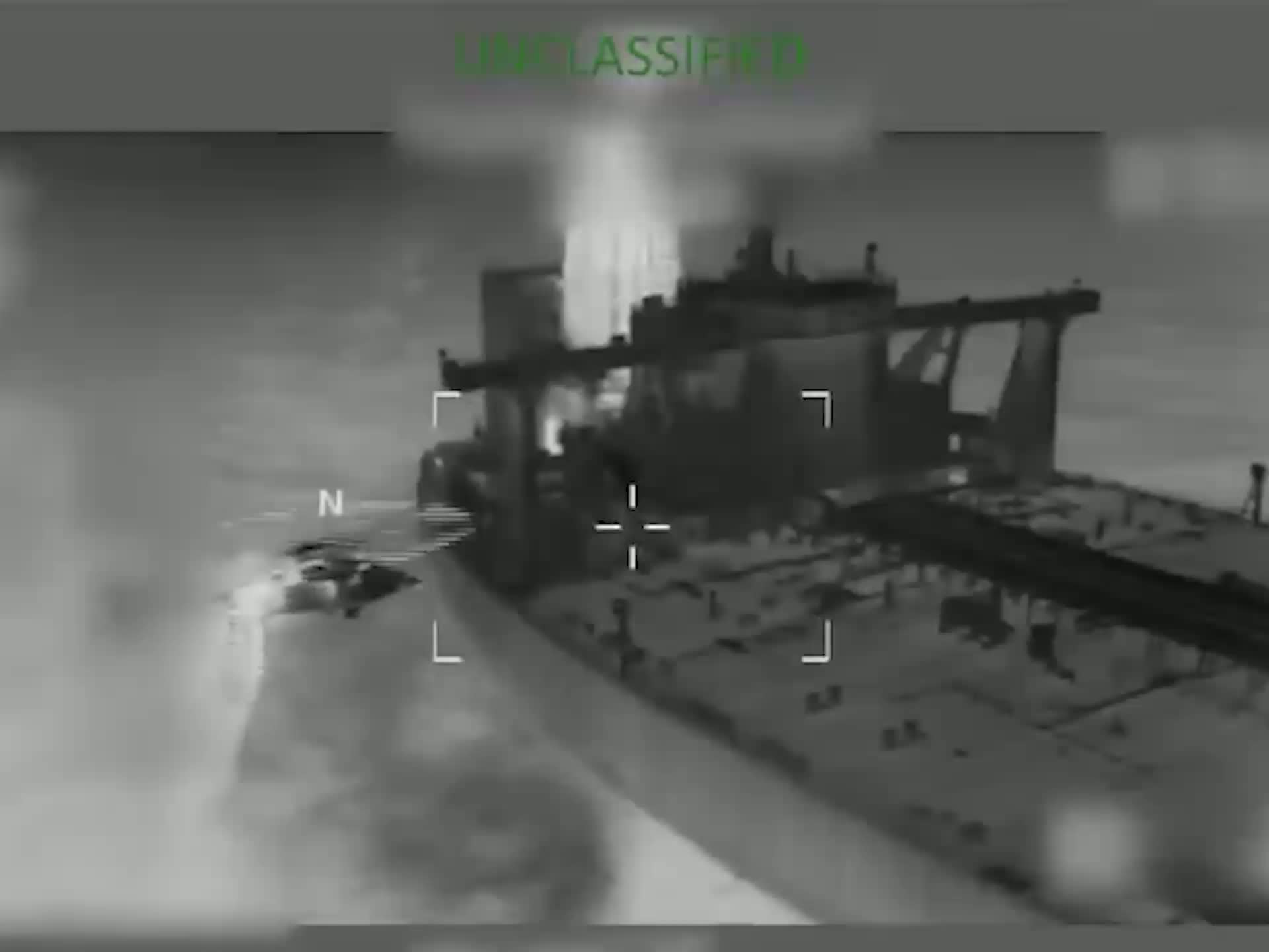 The rusting Marinera oil tanker with tugboats shown alongside its hull